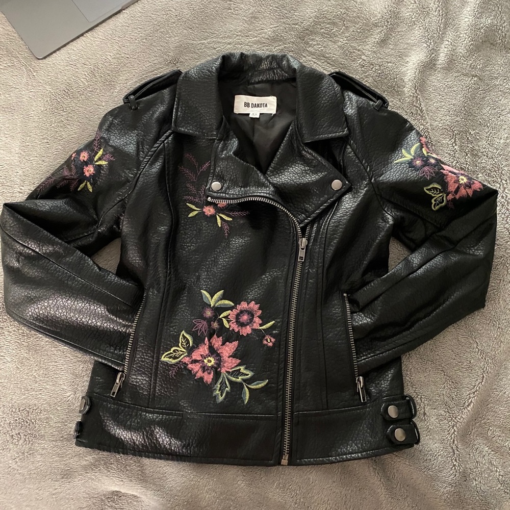 Vegan leather BB Dakota embroidered jacket